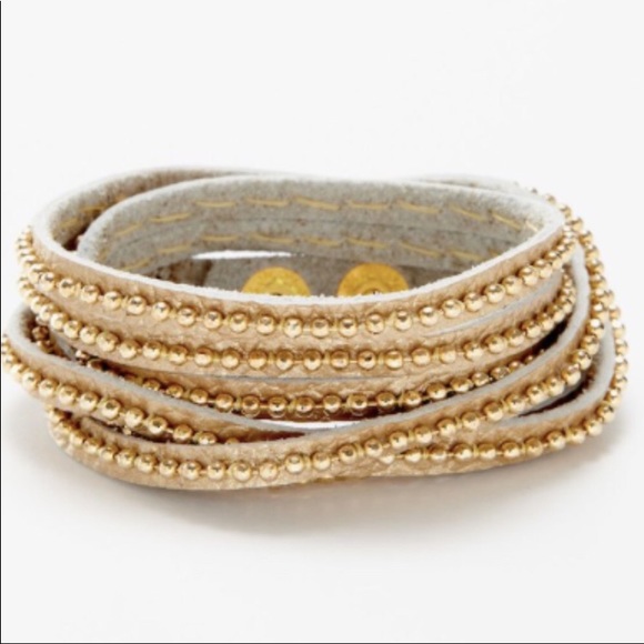 PRESH JEWELRY Jewelry - HP PRESH JEWELRY GOLD WRAP BEADED LEATHER BRACELET